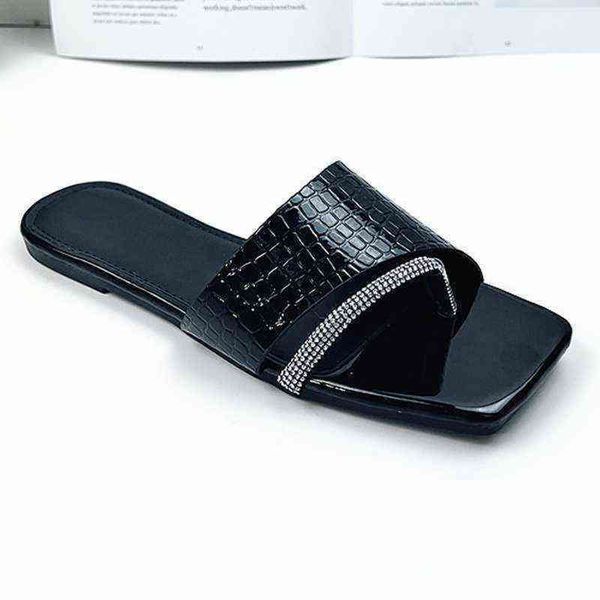 slippers ladies silppers summer seaside women shoe design flat bottom square toe soft shiny rhinstones street woman slides 220530, Black
slippers ladies silppers summer seaside women shoe design flat bottom square toe soft shiny rhinstones street woman slides 220530, Black