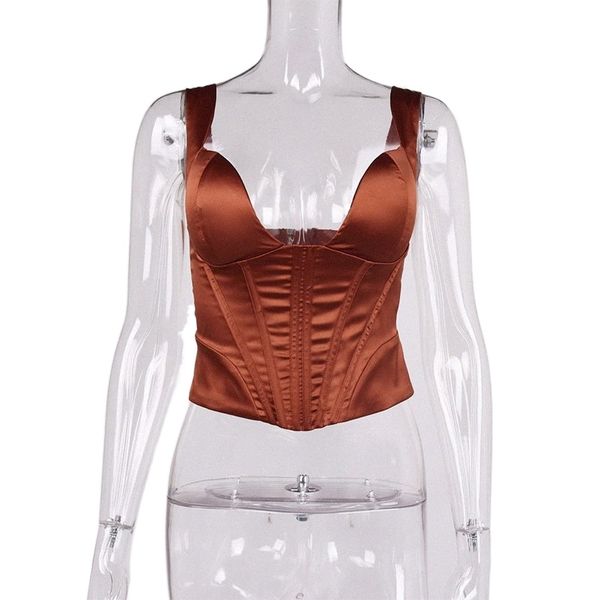 european and american summer explosions women's satin v-neck fishbone dew navel short backless camisole women 98lk#, White
european and american summer explosions women's satin v-neck fishbone dew navel short backless camisole women 98lk#, White