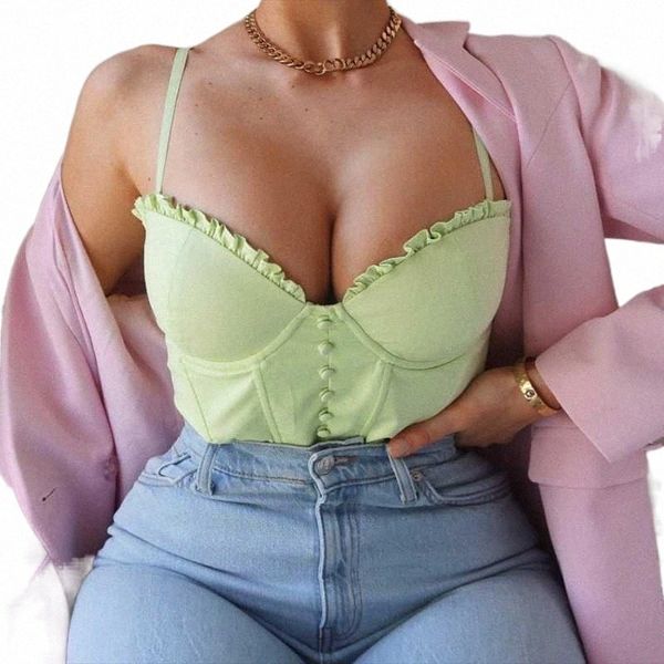 women's tanks & camis high-quality tight-fitting vest 2021 autumn green ruffled wild sling short corset fashion party boutique clot y9y, White
women's tanks & camis high-quality tight-fitting vest 2021 autumn green ruffled wild sling short corset fashion party boutique clot y9y, White