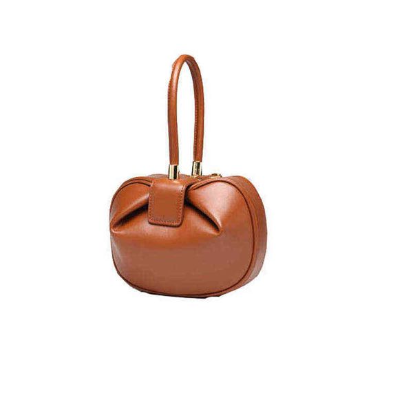 evening bags main luxury designer handbag women small round design leather hand for fashion bowling purse clutches 220709