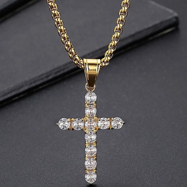 chains luxury gold plated stainless steel & cz cross pendant necklace for men women with 60cm box chain men's party choker jewellery, Silver
chains luxury gold plated stainless steel & cz cross pendant necklace for men women with 60cm box chain men's party choker jewellery, Silver