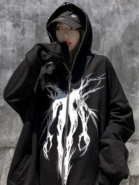 women's hoodies sweatshirts oversized hoodie loose zipper sweatshirt streetwear thin jacket, Black
women's hoodies sweatshirts oversized hoodie loose zipper sweatshirt streetwear thin jacket, Black