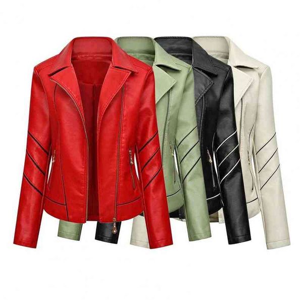 women jacket faux leather wear resistant skin-friendly biker jacket loose turn-down collar zipper fashion women wild locomotive l220728, Black
women jacket faux leather wear resistant skin-friendly biker jacket loose turn-down collar zipper fashion women wild locomotive l220728, Black