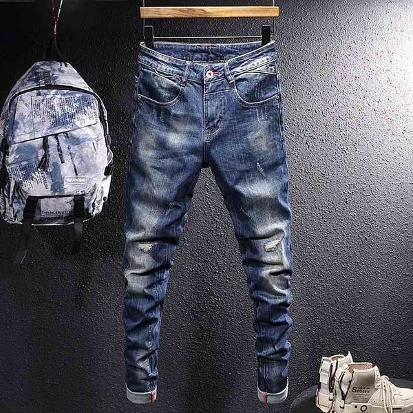 men's jeans trendy men's jeans worn dark blue washed broken hole street trendy micro elastic slim fitting trendy pants zp51
men's jeans trendy men's jeans worn dark blue washed broken hole street trendy micro elastic slim fitting trendy pants zp51