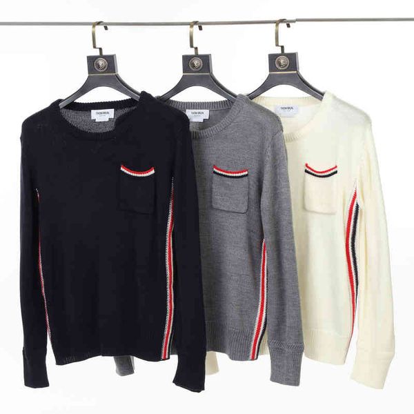 men's sweaters thom brun tb autumn winter sweater sleeve white blue stripe bottomed o4tk, White;black
men's sweaters thom brun tb autumn winter sweater sleeve white blue stripe bottomed o4tk, White;black
