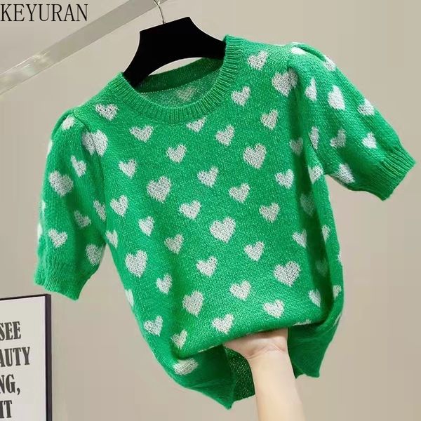 love knit short sleeve women pullover 2022 summer loose casual round collar sweet thin knit sweater t shirts fmeale jumper, White
love knit short sleeve women pullover 2022 summer loose casual round collar sweet thin knit sweater t shirts fmeale jumper, White