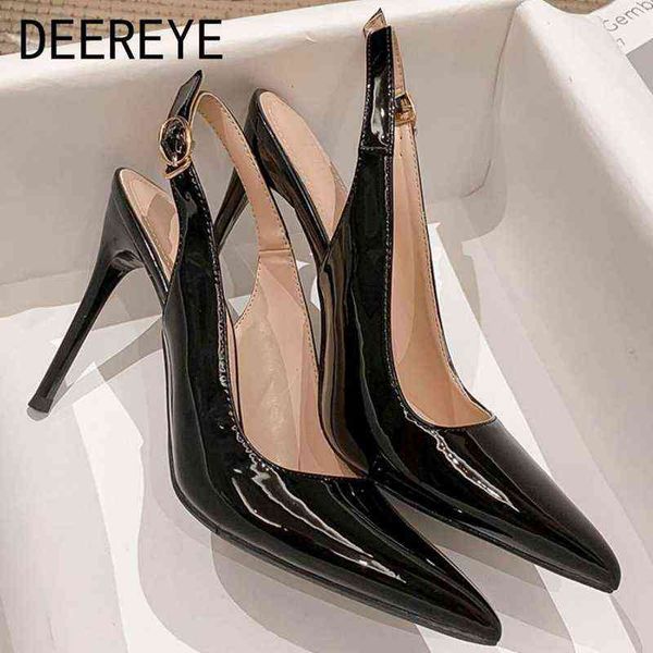 patent leather elegant women's 8cm slingback high heel pump stiletto pointed toe sandals 2021 office wedding shoes bride t220730, Black
patent leather elegant women's 8cm slingback high heel pump stiletto pointed toe sandals 2021 office wedding shoes bride t220730, Black