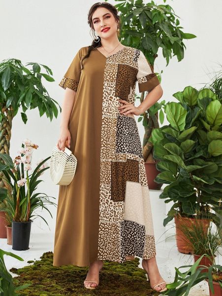 plus leopard print maxi dress t2wv#, Black
plus leopard print maxi dress t2wv#, Black