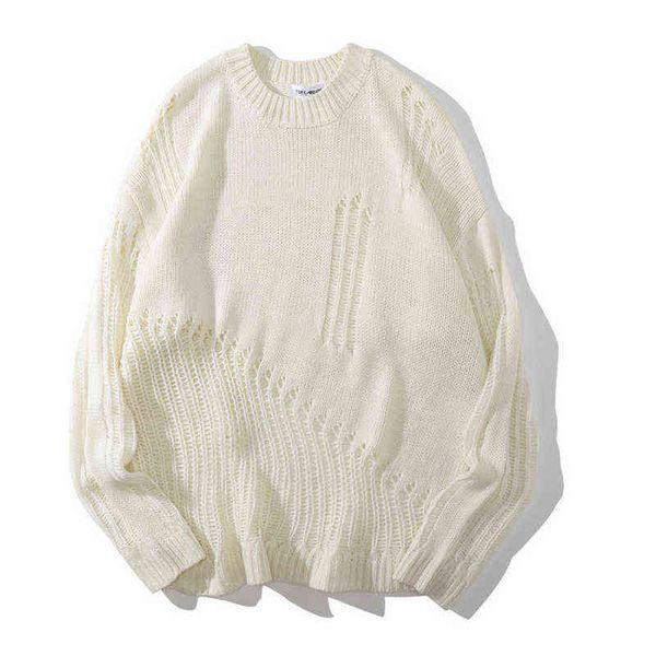 retro solid vintage color hole knitted sweaters men hip-hop harajuku pullovers autumn winter loose couple oversized pull homme t220730, White;black
retro solid vintage color hole knitted sweaters men hip-hop harajuku pullovers autumn winter loose couple oversized pull homme t220730, White;black