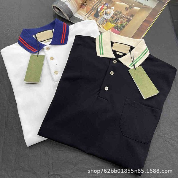 men's t-shirts g double g letter embroidered beaded cotton contrast lapel women's polo shirt casual short sleeve, White;black
men's t-shirts g double g letter embroidered beaded cotton contrast lapel women's polo shirt casual short sleeve, White;black