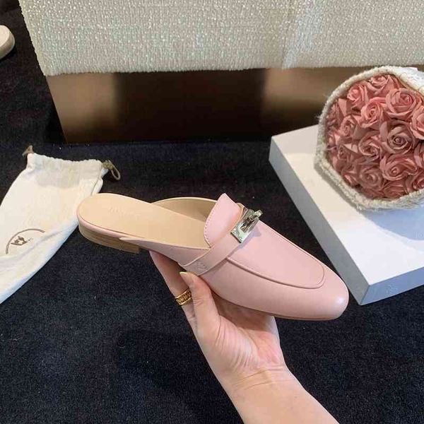 sandals summer baotou slippers gd version buckle leather comfortable muller slippers women's flat heel round head, Black
sandals summer baotou slippers gd version buckle leather comfortable muller slippers women's flat heel round head, Black