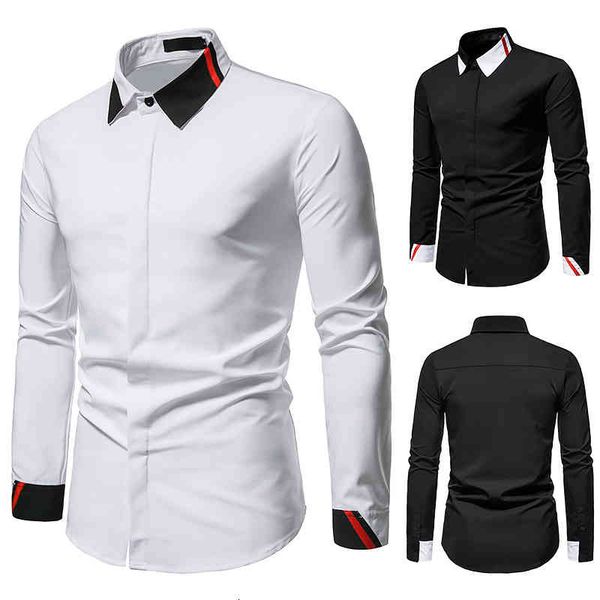 men's casual shirts men's color matching business fashion long sleeved shirt ood7, White;black
men's casual shirts men's color matching business fashion long sleeved shirt ood7, White;black