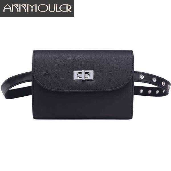 annmouler brand waist bags pu leather fanny pack black adjustable women packs fashion hip for girls small bum 220531
annmouler brand waist bags pu leather fanny pack black adjustable women packs fashion hip for girls small bum 220531