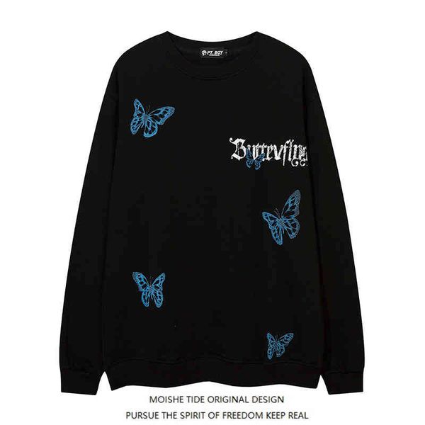 moishe tide brand high street butterfly print round neck sweater men's loose ins hip-hop couple casual coat, Black
moishe tide brand high street butterfly print round neck sweater men's loose ins hip-hop couple casual coat, Black