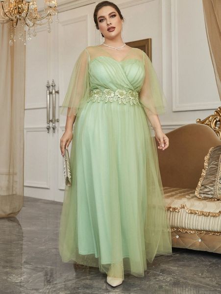 plus pearls beaded floral embroidery mesh prom dress f1rz#, Black
plus pearls beaded floral embroidery mesh prom dress f1rz#, Black