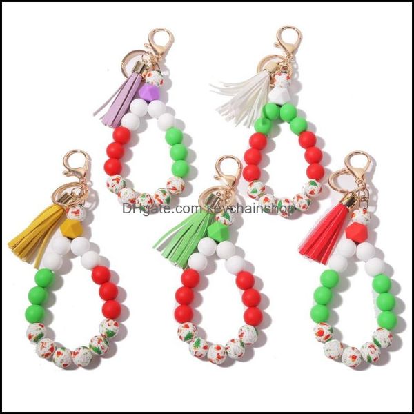 key rings jewelry 2021 designers new food grade sile beads tassel bracelet chain christmas wrist womens bag drop delivery 2u3ks, Slivery;golden
key rings jewelry 2021 designers new food grade sile beads tassel bracelet chain christmas wrist womens bag drop delivery 2u3ks, Slivery;golden