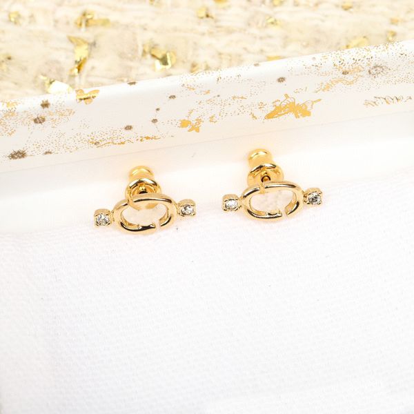 2022 charm stud earring with diamond in 18k gold plated for women wedding jewelry gift have box stamp ps4949a, Golden
2022 charm stud earring with diamond in 18k gold plated for women wedding jewelry gift have box stamp ps4949a, Golden