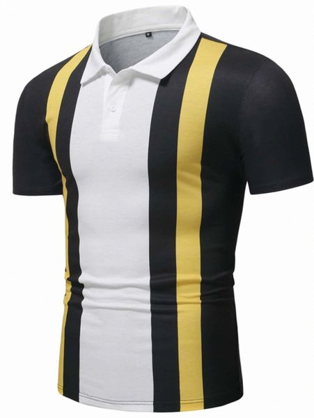 men cut and sew polo shirt o5zb#, White;black
men cut and sew polo shirt o5zb#, White;black