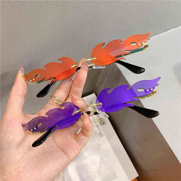 fashion new women punk rimless sun glasses vintage fire flame metal green personlity party sunglasses uv400, White;black
fashion new women punk rimless sun glasses vintage fire flame metal green personlity party sunglasses uv400, White;black