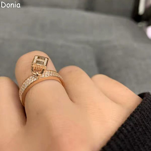 donia jewelry luxury ring exaggerated european and american fashion full diamond letter lock titanium micro-encrusted zircon creative design, Silver
donia jewelry luxury ring exaggerated european and american fashion full diamond letter lock titanium micro-encrusted zircon creative design, Silver