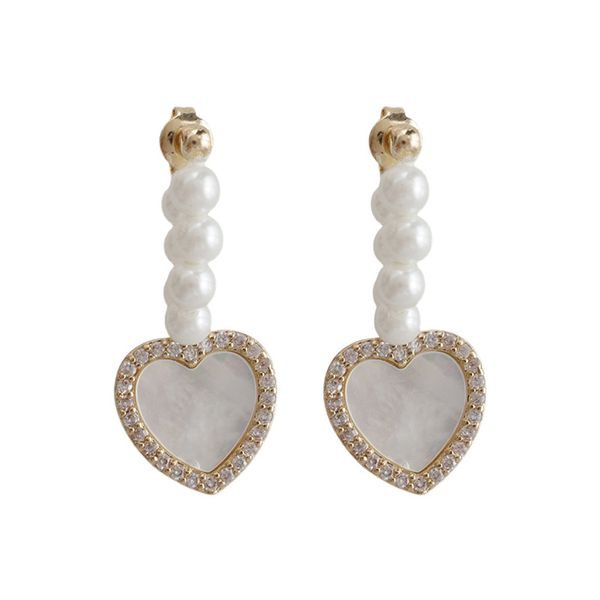 elegant shell heart pearl 925 silver needle matte charm double hoop earrings temperament personality cold wind net red female korea, Golden
elegant shell heart pearl 925 silver needle matte charm double hoop earrings temperament personality cold wind net red female korea, Golden
