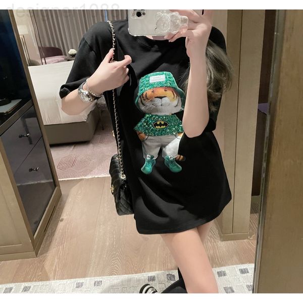 women's t-shirt designer 22ss spring and summer new product green sequin little tiger short sleeve t-shirt fashion leisure versatile es, White
women's t-shirt designer 22ss spring and summer new product green sequin little tiger short sleeve t-shirt fashion leisure versatile es, White
