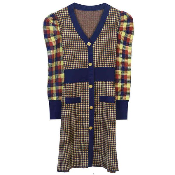 casual dresses french style autumn and winter plaid jacquard versatile long sleeve slim v-neck medium women's knitted skirt trend jw25, Black;gray
casual dresses french style autumn and winter plaid jacquard versatile long sleeve slim v-neck medium women's knitted skirt trend jw25, Black;gray