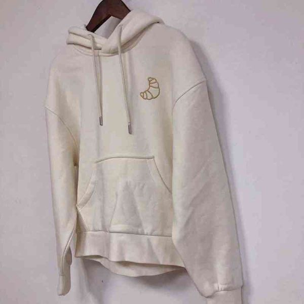 women's hoodies croissant embroidery long sleeve casual loose female hooded sweatshirt 2021 spring t220726, Black
women's hoodies croissant embroidery long sleeve casual loose female hooded sweatshirt 2021 spring t220726, Black