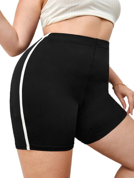 plus contrast tape biker shorts a0qr#, Black
plus contrast tape biker shorts a0qr#, Black
