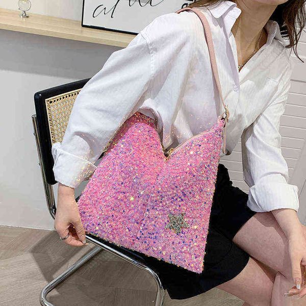 fashion large capacity shoulder bucket bags for women sequin lady purses and handbags casual clutch evening tote bag 220514
fashion large capacity shoulder bucket bags for women sequin lady purses and handbags casual clutch evening tote bag 220514