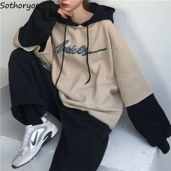 hoodies women patchwork fake 2 pieces hooded thick warm plus velvet letter couples boyfriend harajuku kpop streetwear new y200610, Black
hoodies women patchwork fake 2 pieces hooded thick warm plus velvet letter couples boyfriend harajuku kpop streetwear new y200610, Black