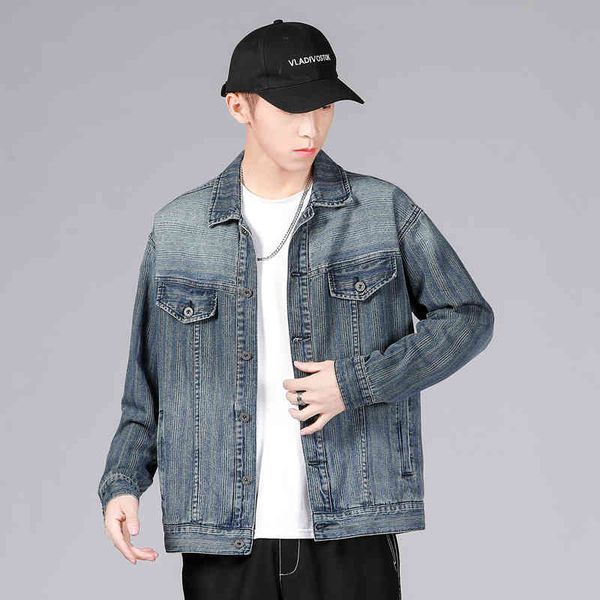 men's jackets 2022 spring elastic small straight men's denim coat fashion handsome casual ny43, Black;brown
men's jackets 2022 spring elastic small straight men's denim coat fashion handsome casual ny43, Black;brown