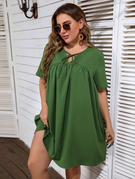 plus tie front smock dress q7fv#, Black
plus tie front smock dress q7fv#, Black