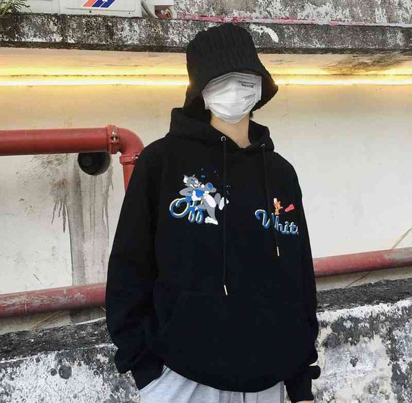 autumn winter off plush arrow cat mouse printed tide br sweater hooded men's and women's coat, Black
autumn winter off plush arrow cat mouse printed tide br sweater hooded men's and women's coat, Black