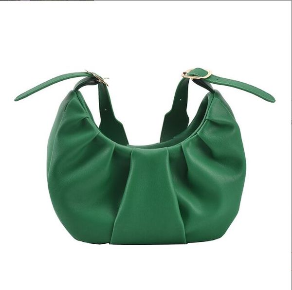 soft pu leather armpit bags women orange fold shoulder bags luxury lady handbag purses female travel totes