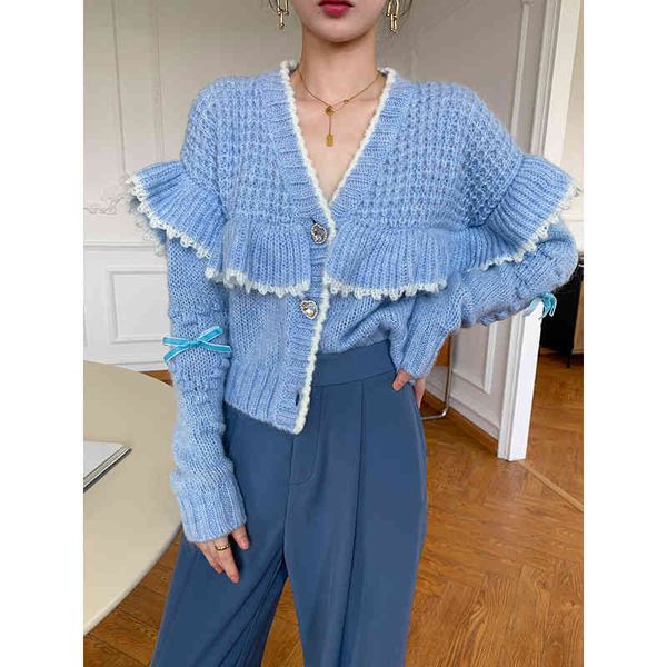 women's sweaters 2022 women's spring flounce stitching design sweet v-neck sweater candy bouquet wool slim creative sweater khgw, White;black
women's sweaters 2022 women's spring flounce stitching design sweet v-neck sweater candy bouquet wool slim creative sweater khgw, White;black