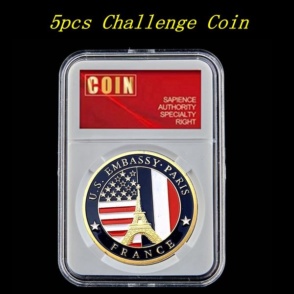 5pcs usa department of state embassy paris france tower craft souvenir collectible coin with pccb box
5pcs usa department of state embassy paris france tower craft souvenir collectible coin with pccb box