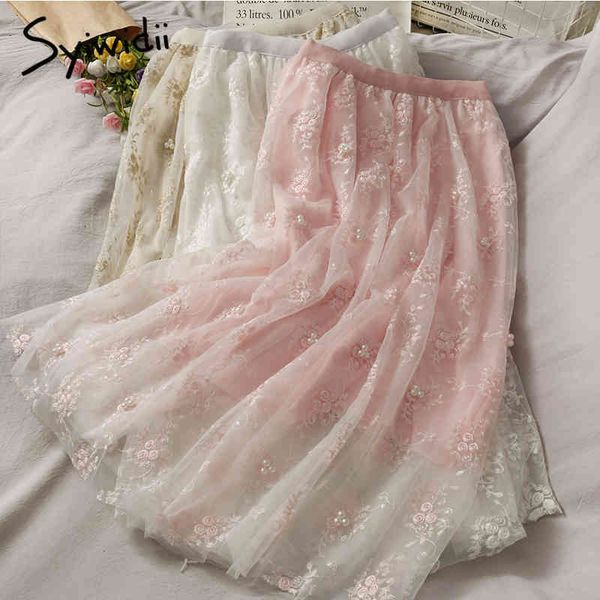 mesh elastic high waist skirt women midcalf casual aline embroidered flares spring summer korean fashion skirts 210415, Black
mesh elastic high waist skirt women midcalf casual aline embroidered flares spring summer korean fashion skirts 210415, Black