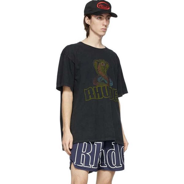 2022 new fashion brand rhude men's and women's t shirts high street rattlesnake cobra letter printed short sleeve, White;black
2022 new fashion brand rhude men's and women's t shirts high street rattlesnake cobra letter printed short sleeve, White;black