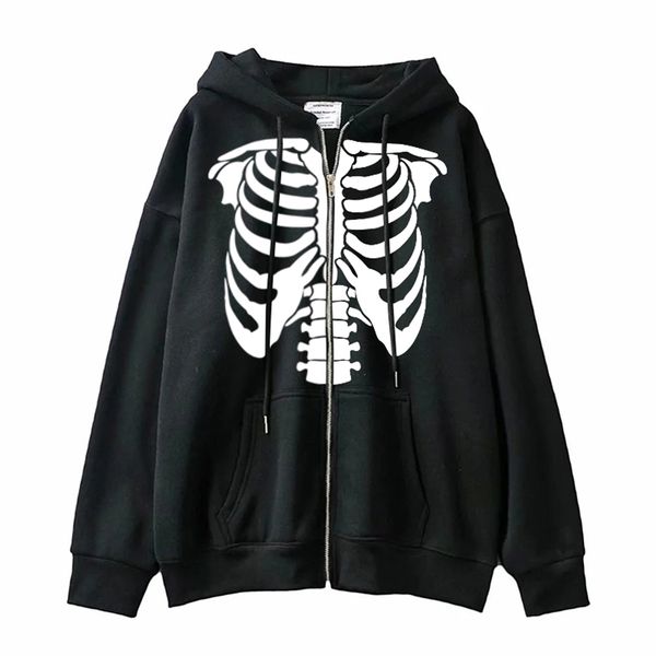 women zip up hoodie streetwear skull anime long sleeve sweatshirt gothic punk y2k hoodie skeleton autumn winter oversized hoodie 220816, Black
women zip up hoodie streetwear skull anime long sleeve sweatshirt gothic punk y2k hoodie skeleton autumn winter oversized hoodie 220816, Black