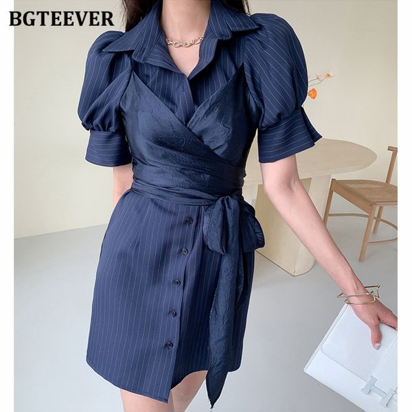 elegant lapel women striped short dress puff sleeve single-breasted slim waist female a-line dress 2021 summer vestidos, Black;gray
elegant lapel women striped short dress puff sleeve single-breasted slim waist female a-line dress 2021 summer vestidos, Black;gray