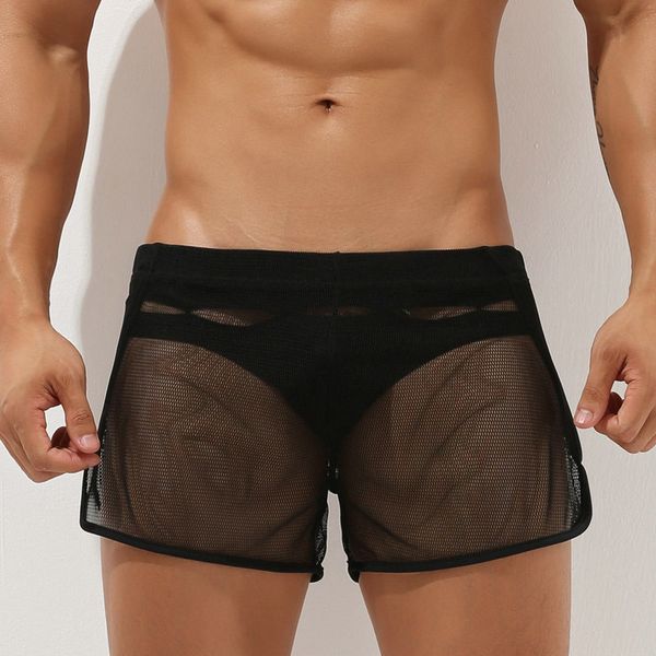 men's gym shorts trunks see through mesh beach boxer briefs breathable workout bottom, White;black
men's gym shorts trunks see through mesh beach boxer briefs breathable workout bottom, White;black