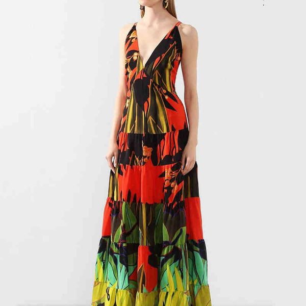 prom luxury designer women's dresses 2022 spring and summer women's fashion v-neck suspender printed beach dresses long skirt, Black
prom luxury designer women's dresses 2022 spring and summer women's fashion v-neck suspender printed beach dresses long skirt, Black