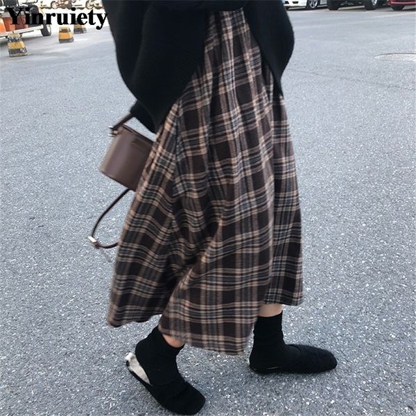 new japanese harajuku autumn winter women midi skirt high waist plaid female saias korean ulzzang streetwear elegant long skirts y200326, Black
new japanese harajuku autumn winter women midi skirt high waist plaid female saias korean ulzzang streetwear elegant long skirts y200326, Black