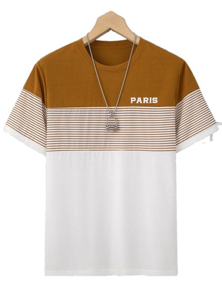 men letter & striped tee c6eo#, White;black 
men letter & striped tee c6eo#, White;black