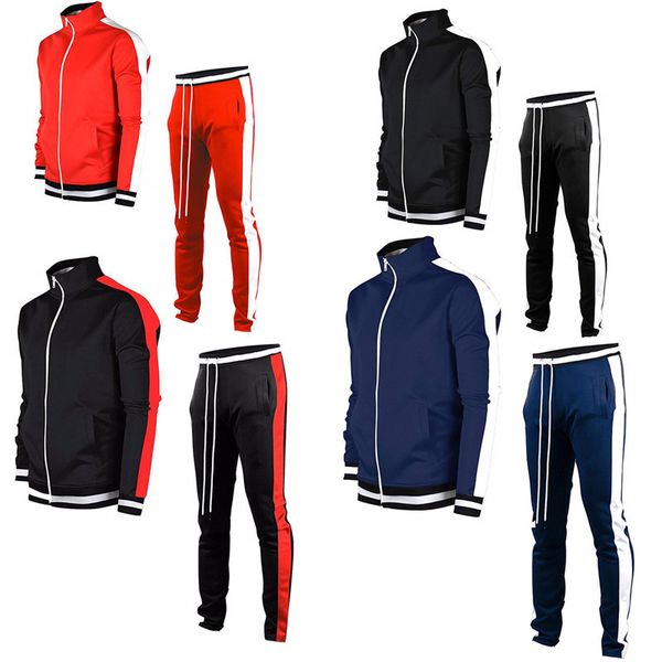 men's tracksuits 2022 men stitching color tracksuit gyms spring jacket and pantstwo piece set long sleeve zipper sportswear, Gray
men's tracksuits 2022 men stitching color tracksuit gyms spring jacket and pantstwo piece set long sleeve zipper sportswear, Gray