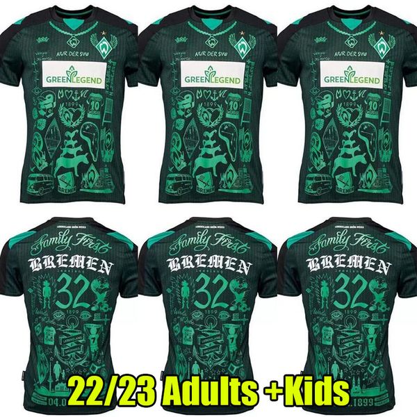 2022 2023 sv werder bremen soccer jerseys how deep is your love special shirt ducksch bittencourt fullkrug friedl football shirts 22 23, Black;yellow
2022 2023 sv werder bremen soccer jerseys how deep is your love special shirt ducksch bittencourt fullkrug friedl football shirts 22 23, Black;yellow