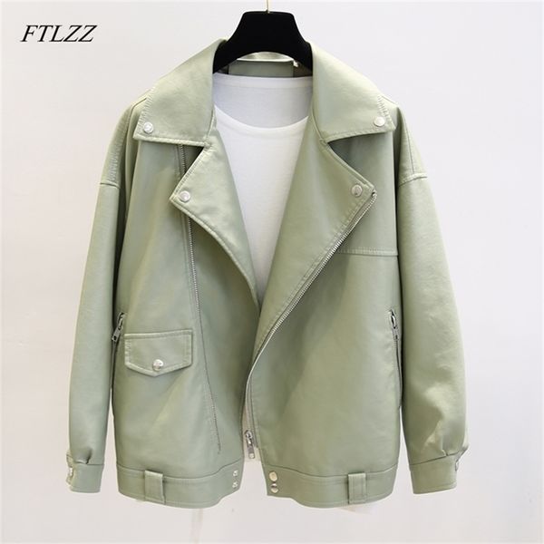 ftlzz spring faux leather pu jacket women loose bf coat female turndown collar moto biker rivet zipper vintage street jacket 210908, Black
ftlzz spring faux leather pu jacket women loose bf coat female turndown collar moto biker rivet zipper vintage street jacket 210908, Black