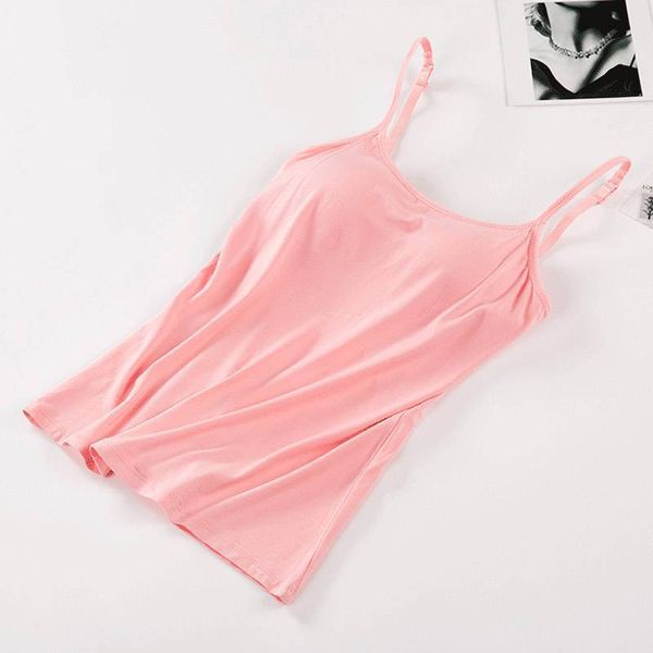 5 colors chest pad camisole modal big girls strap built in bra tank camisole casual basic shirt women, White
5 colors chest pad camisole modal big girls strap built in bra tank camisole casual basic shirt women, White