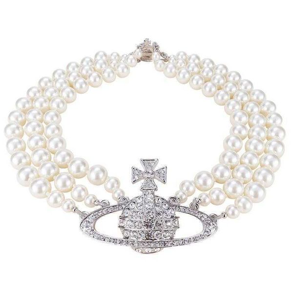 necklaces pendant empress dowager three layers of pearls full of diamonds saturn necklace shining bride wedding, Silver
necklaces pendant empress dowager three layers of pearls full of diamonds saturn necklace shining bride wedding, Silver